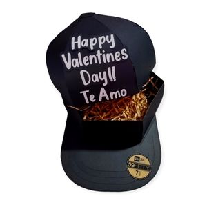 Cardstock Hat Box 9" inside Black message can be personalized